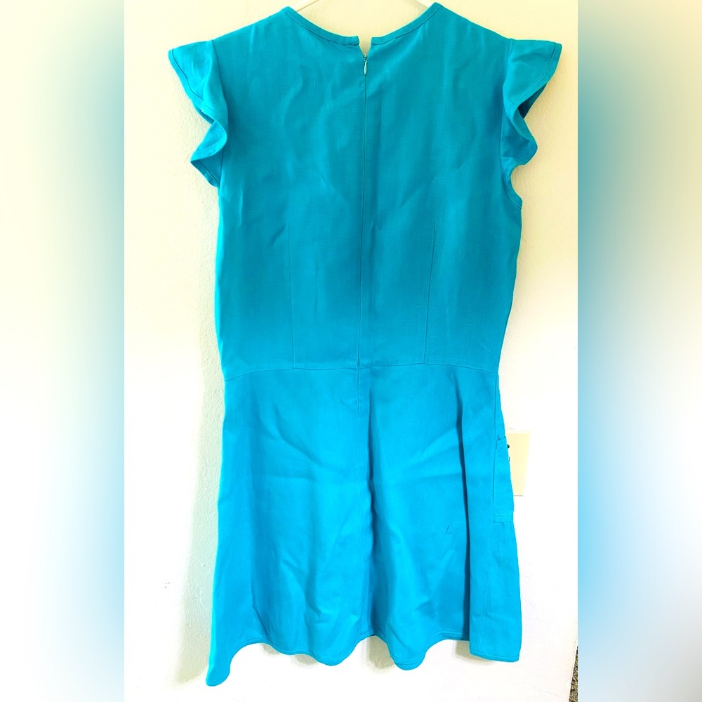 Beatriz Sánchez short linen dress with front pockets size small